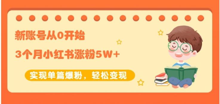 新账号从0开始3个月小红书涨粉5W 实现单篇爆粉，轻松变现（干货）-优优资源网