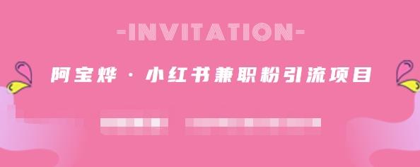阿宝烨·小红书兼职粉引流项目，流量大，引流效果好【视频课程】-优优资源网