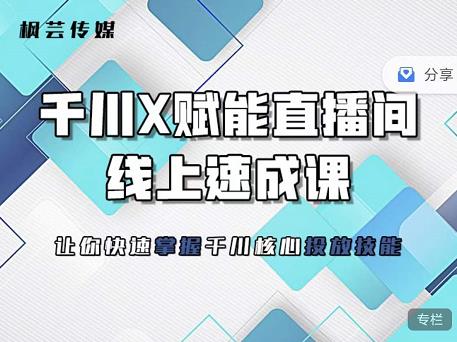 枫芸传媒-线上千川提升课，提升千川认知，提升千川投放效果-优优资源网