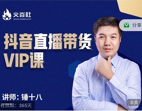 锤十八-抖音直播带货VIP课，专注直播带货有效盈利模式-优优资源网