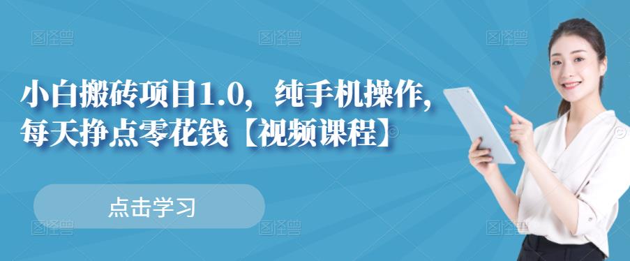 小白搬砖项目1.0，纯手机操作，每天兼职挣点零花钱-优优资源网