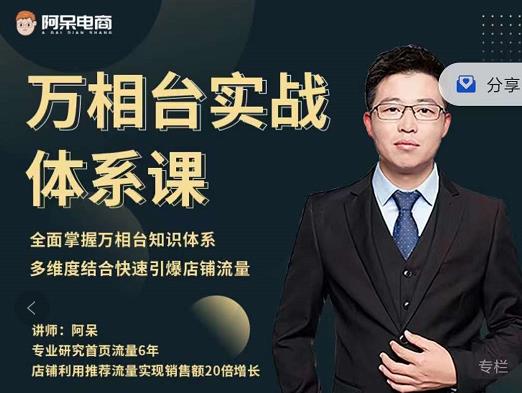 阿呆-万相台实战体系课，帮您全面掌握万相台知识体系-优优资源网