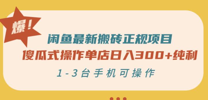 闲鱼最新搬砖正规项目：傻瓜式操作单店日入300 纯利，1-3台手机可操作-优优资源网