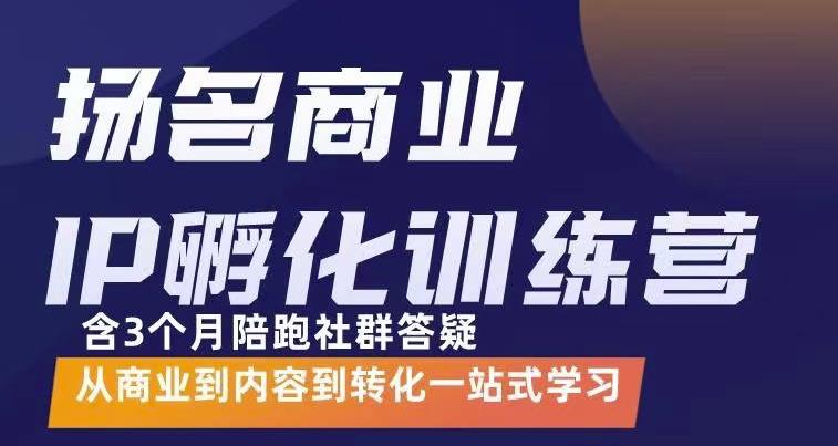 杨名商业IP孵化训练营，从商业到内容到转化一站式学 价值5980元-优优资源网