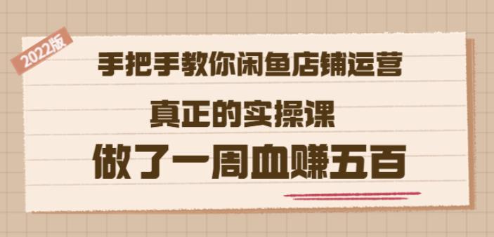 2022版《手把手教你闲鱼店铺运营》真正的实操课做了一周血赚五百(16节课)-优优资源网