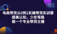 电商带货从0到1实操带货实训营:提高认知,少走弯路,做一个专业带货主播-优优资源网