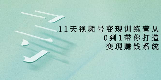 好望角·11天视频号变现训练营，从0到1打造变现赚钱系统（价值398）-优优资源网