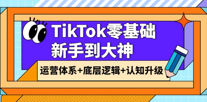 TikTok零基础新手到大神：运营体系 底层逻辑 认知升级（9节系列课）-优优资源网