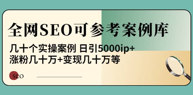 《全网SEO可参考案例库》几十个实操案例-优优资源网