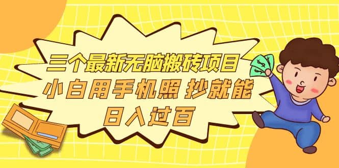 三个最新无脑搬砖项目，小白用手机照抄就能日入过百-优优资源网