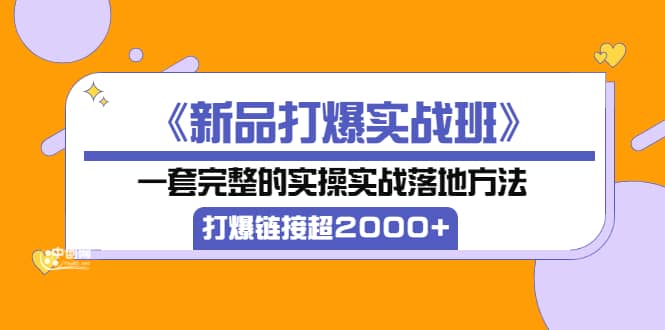 《新品打爆实战班》一套完整的实操实战落地方法，打爆链接超2000 （38节课)-优优资源网