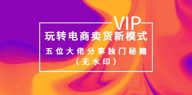 某收费培训：玩转电商卖货新模式，五位大佬分享独门秘籍（无水印）-优优资源网