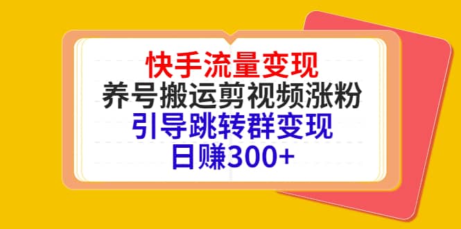 快手流量变现，养号搬运剪视频涨粉，引导跳转群变现日赚300-优优资源网