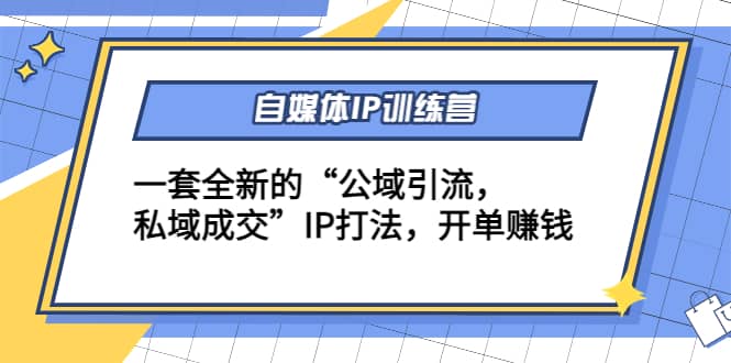 自媒体IP训练营(12 13期)一套全新的“公域引流，私域成交”IP打法-优优资源网