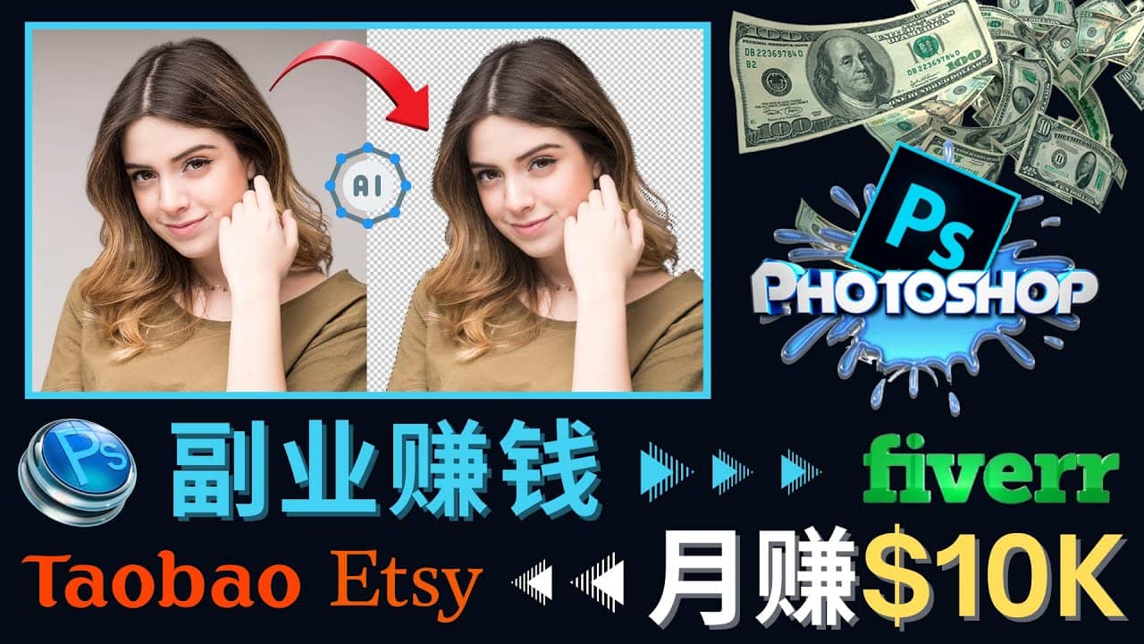 掌握PS修图技能，月赚5000美元以上 – 利用Adobe Photoshop赚钱的3种途径-优优资源网