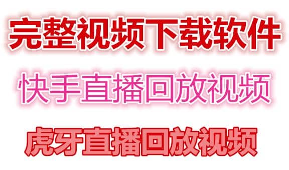快手直播回放视频/虎牙直播回放视频完整下载(电脑软件 视频教程)-优优资源网