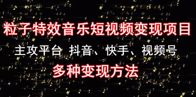 《粒子特效音乐短视频变现项目》主攻平台 抖音、快手、视频号 多种变现方法-优优资源网