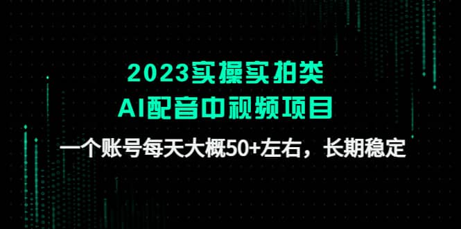 2023实操实拍类AI配音中视频项目，一个账号每天大概50 左右，长期稳定-优优资源网