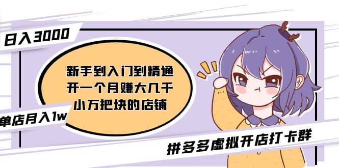 拼多多虚拟开店打卡群：新手到入门到精通-优优资源网