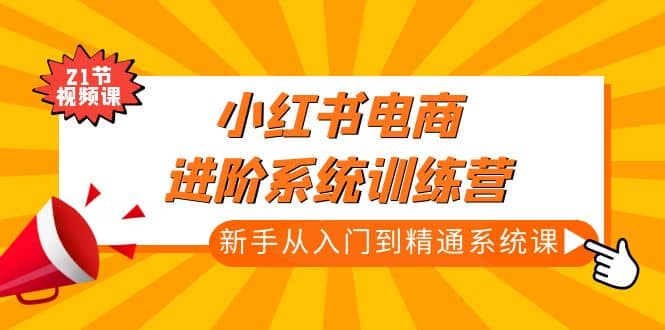 小红书电商进阶系统训练营：新手从入门到精通系统课（21节视频课）-优优资源网