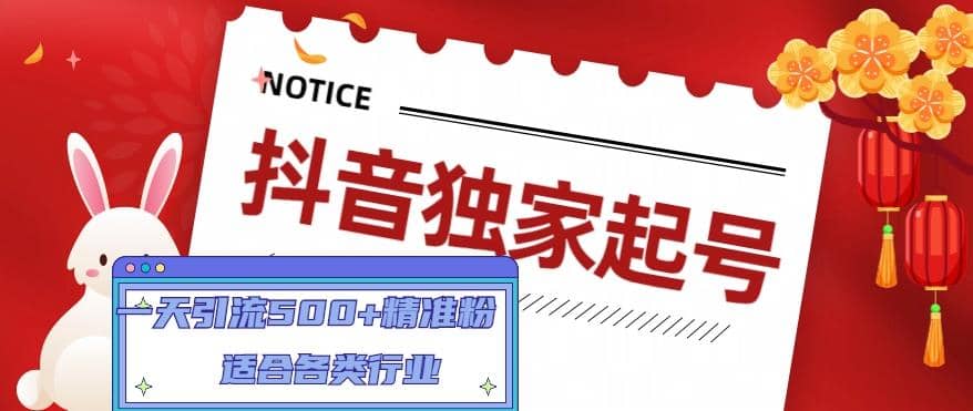 抖音独家起号，适合各类行业（9节视频课）-优优资源网