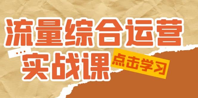 流量综合·运营实战课：短视频、本地生活、个人IP知识付费、直播带货运营-优优资源网