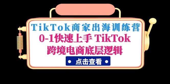 TikTok商家出海训练营：0-1快速上手 TikTok跨境电商底层逻辑(无水印)-优优资源网