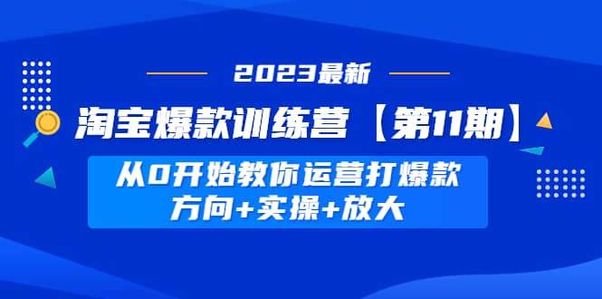 淘宝爆款训练营【第11期】 从0开始教你运营打爆款，方向 实操 放大-优优资源网