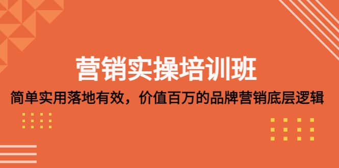 营销实操培训班：简单实用-落地有效，价值百万的品牌营销底层逻辑-优优资源网