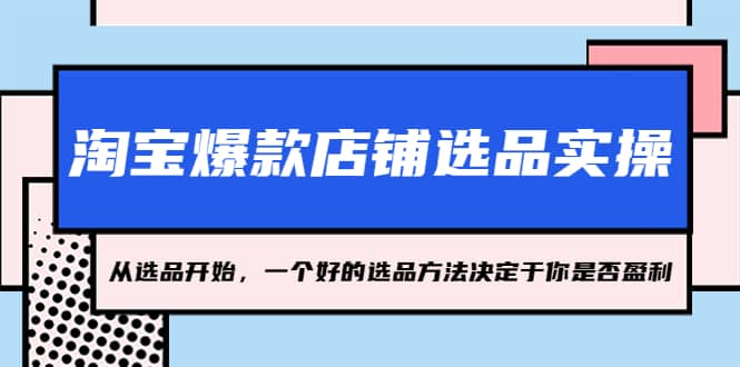 淘宝爆款店铺选品实操，2023从选品开始，一个好的选品方法决定于你是否盈利-优优资源网