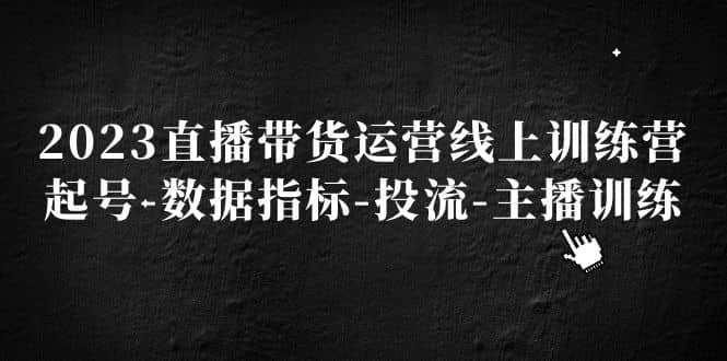 2023直播带货运营线上训练营，起号-数据指标-投流-主播训练-优优资源网