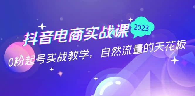 抖音电商实战课：0粉起号实战教学，自然流量的天花板（2月19最新）-优优资源网