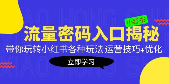 小红书流量密码入口揭秘：带你玩转小红书各种玩法 运营技巧 优化-优优资源网