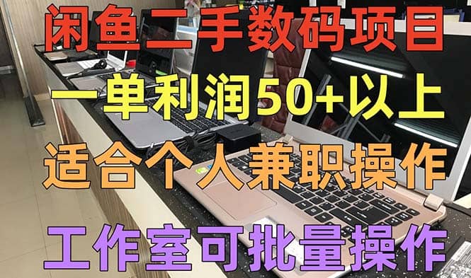闲鱼二手数码项目，个人副业低保收入，工作室批量放大操作-优优资源网