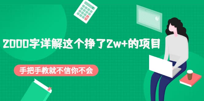 2000字详解这个挣了2w 的项目，手把手教就不信你不会【付费文章】-优优资源网