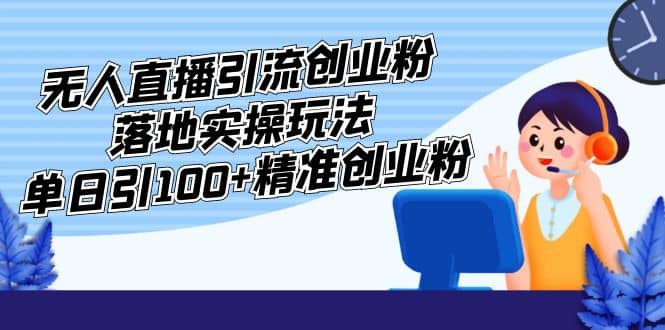 外面收费3980的无人直播引流创业粉落地实操玩法，单日引100 精准创业粉-优优资源网