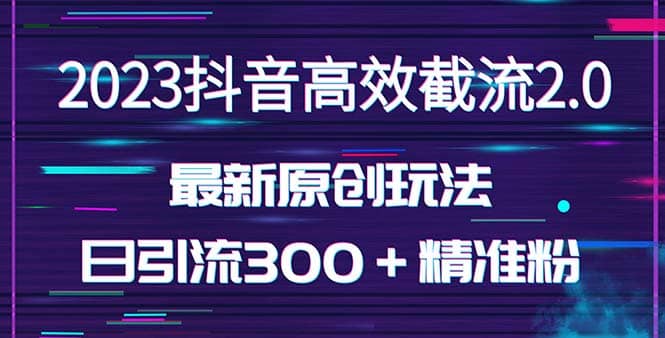日引300＋创业粉，独家抖音高效截流2.0玩法（价值1280）-优优资源网