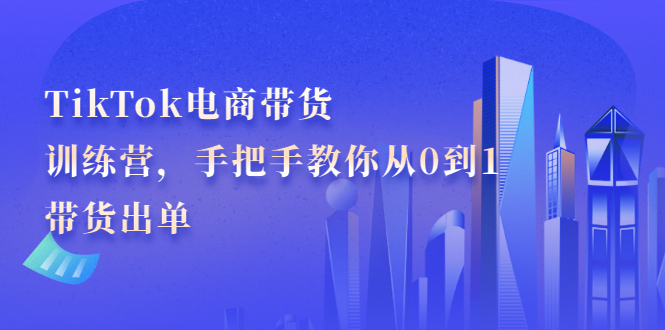 TikTok电商带货训练营，手把手教你从0到1带货出单-优优资源网