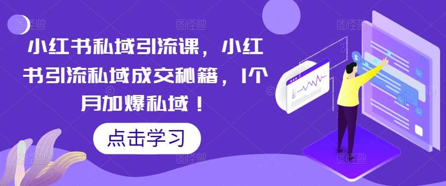 小红书私域引流课，小红书引流私域成交秘籍，1个月加爆私域-优优资源网