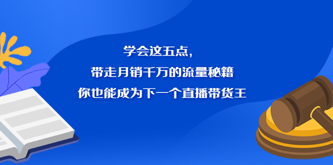 学会这五点，带走月销千万的流量秘籍，你也能成为下一个直播带货王-优优资源网