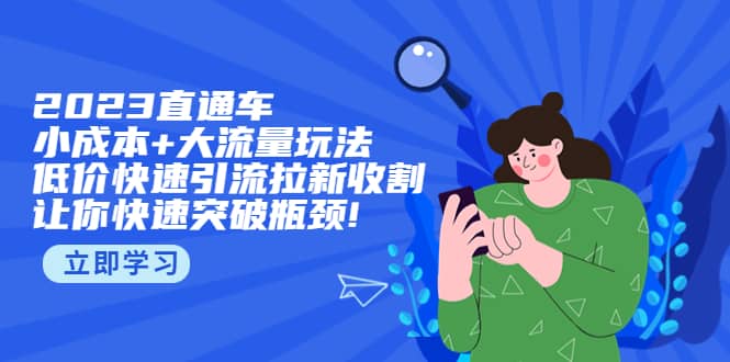 2023直通小成本 大流量玩法，低价快速引流拉新收割，让你快速突破瓶颈-优优资源网