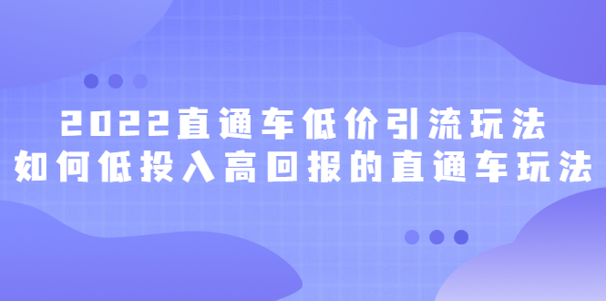2022直通车低价引流玩法，教大家如何低投入高回报的直通车玩法-优优资源网