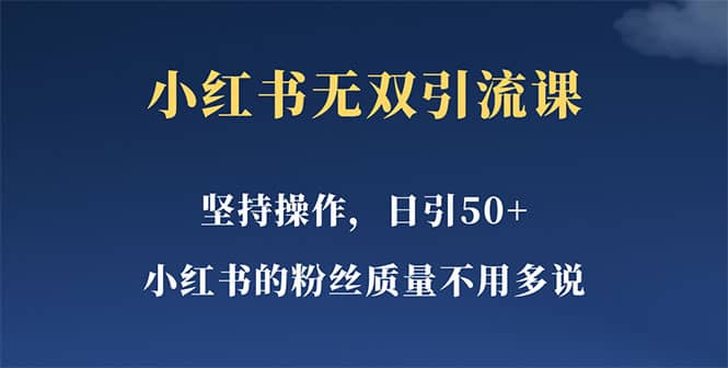 小红书无双课一天引50 女粉，不用做视频发视频，小白也很容易上手拿到结果-优优资源网