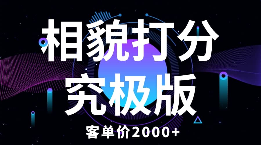 相貌打分究极版，客单价2000 纯新手小白就可操作的项目-优优资源网