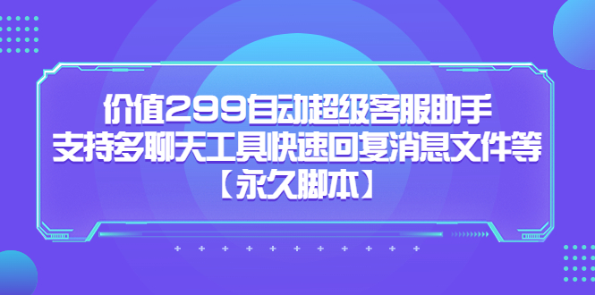 价值299自动超级客服助手，支持多聊天工具快速回复消息文件等-优优资源网