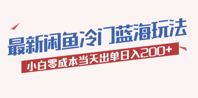 2023最新闲鱼冷门蓝海玩法，小白零成本当天出单日入200-优优资源网