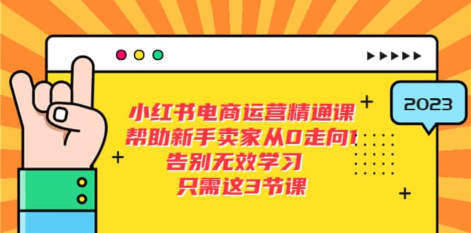 小红书电商·运营精通课，帮助新手卖家从0走向1 告别无效学习（7节视频课）-优优资源网