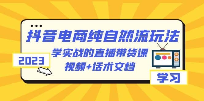 2023抖音电商·纯自然流玩法：学实战的直播带货课，视频 话术文档-优优资源网