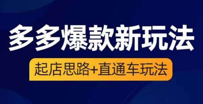 2023拼多多爆款·新玩法：起店思路 直通车玩法（3节精华课）-优优资源网