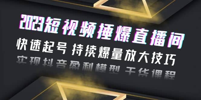 2023短视频捶爆直播间：快速起号 持续爆量放大技巧 实现抖音盈利模型 干货-优优资源网